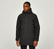 Brave Soul Padded Long Length Puffer Jacket - Black - Size L