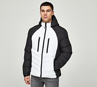 Brave Soul Contrast Panelled Jacket - White - Size M