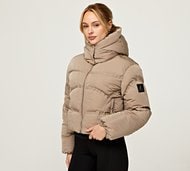 Alessandro Zavetti Womens Giada Crop Puffer Jacket - Beige - Size XS