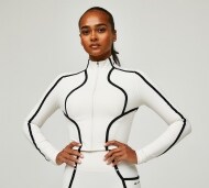 Monterrain Womens Mantra Crop Long Sleeved Zip Top - White - Size XS