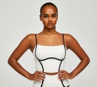 Monterrain Womens Mantra Strappy Crop Top - White - Size M