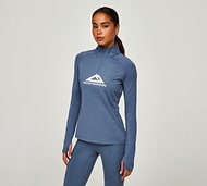 Monterrain Womens Glide Quarter Zip Long Sleeve T-Shirt - Blue - Size XS