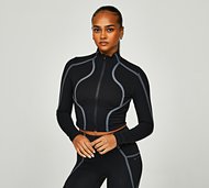Monterrain Womens Mantra Crop Long Sleeved Zip Top - Black - Size XS