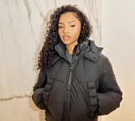 Forena Womens Holly Cropped Puffer Jacket - Black - Size M