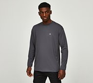 Calvin Klein Jeans Stamp Back Graphic Long Sleeve T-Shirt - Grey - Size XS