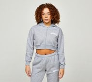 Hoodrich Womens Degree Crop Full Zip Hoodie - Grey - Size XS