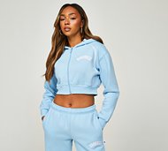 Hoodrich Womens Degree Crop Full Zip Hoodie - Blue - Size XS