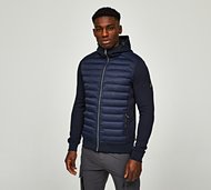Alessandro Zavetti Petrelli 2.0 Quilted Hooded Hybrid Zip Jacket - Navy - Size XS