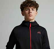 Alpyrex Junior Kalmat Poly Full Zip Hoodie - Black - Size XL/B