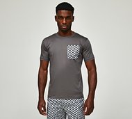 Belier Illusion Print Pocket T-Shirt - Grey - Size XS