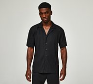 Belier Pleated Short Sleeve Shirt - Black - Size XS