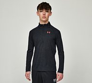 Under Armour Junior Tech Textured Half Zip T-Shirt - Black - Size S/B