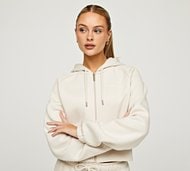 Nicce Womens Ersa Full Zip Crop Hoodie - Cream - Size S