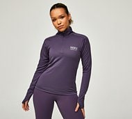 Nike Womens Dri-FIT Pacer Quarter Zip T-Shirt - Purple - Size XS