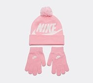 Nike Junior Swoosh Pom Beanie and Glove Set - Pink - Size ONE SIZE