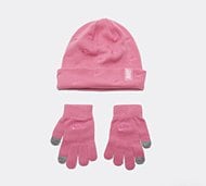 Nike Junior Futura Toss Peakie Beanie Set - Pink - Size ONE SIZE