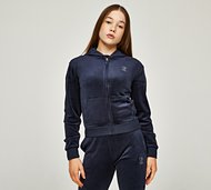 Juicy Couture Girls Diamante Velour Full Zip Hoodie - Blue - Size S/G