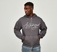 Authorized Signature Zip Through Hoodie - Grey - Size XL