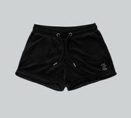 Juicy Couture Girls Diamante Velour Fold Up Short - Black - Size XL/G