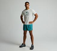 Asics Fujitrail All Over Print 5 Inch Short - Green - Size S