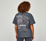 Mercier Womens Astro Back Print Oversized T-Shirt - Grey - Size XS