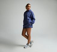 New Balance Womens Linear Fleece Short - Blue - Size M