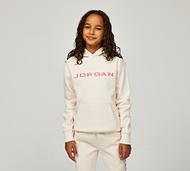 Jordan Girls Baseline Pullover Hoodie - Beige - Size M/G