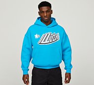 ILLVZN Distressed Applique Overhead Hoodie - Blue - Size XS
