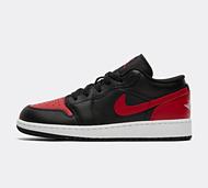 Jordan Junior Air Jordan 1 Low Trainer - Black - Size 5