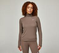 Nike Womens Dri-FIT Pacer Half Zip Top - Brown - Size S