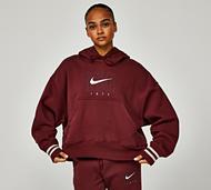 Nike Womens Sportswear Phoenix Fleece Oversize Hoodie - Red - Size M