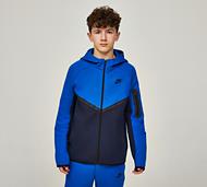 Nike Junior Tech Fleece Full Zip Hoodie - Blue - Size S/B