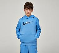 Nike Junior Sport Inspired Swoosh Cargo Hoodie - Blue - Size M/B