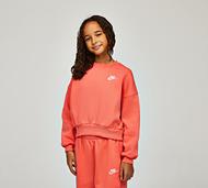 Nike Girls Club Boxy Sweatshirt - Orange - Size S/G