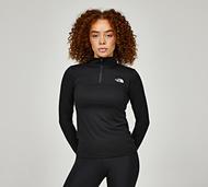 The North Face Womens Flex Quarter Zip Long Sleeve T-Shirt - Black - Size XS