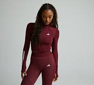 adidas Womens Hyperglam Full Zip Top - Red - Size XS
