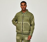 Dripmade Carpenter Spray Denim Workwear Jacket - Green - Size XS