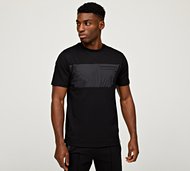 Celebre Woven Overlay Panel T-Shirt - Black - Size XS
