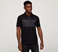 Celebre Woven Overlay Panel Jersey - Black - Size S