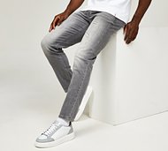 Celebre Straight Fit Washed Denim Jean - Grey - Size 38