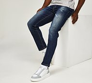 Celebre Straight Fit Washed Denim Jean - Blue - Size 28