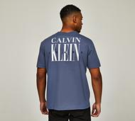 Calvin Klein Jeans Serif Font Graphic T-Shirt - Blue - Size XS