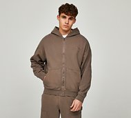 Authorized Signature Carpenter Zip Through Hoodie - Brown - Size M