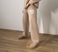 Ds Vu Womens Bubble Knit Wide Pant - Beige - Size XXS