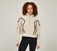 Monterrain Womens Mantra Fleece Quarter Zip Hoodie - Beige - Size S