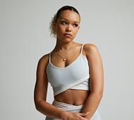 Monterrain Womens Asana Strappy Cropped Top - Silver - Size XS