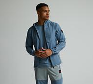 Zavetti Canada Vemaro Woven Full Zip Hoodie - Blue - Size XS