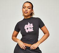 Ds Vu Womens Large Bubble Baby T-Shirt - Grey - Size XXS
