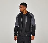 Alpyrex Tarax Woven Full Zip Hoodie - Black - Size S