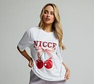 Nicce Womens Cherry T-Shirt - White - Size S